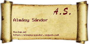 Almásy Sándor névjegykártya