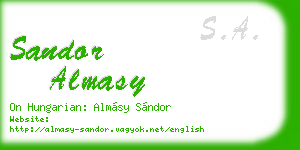 sandor almasy business card