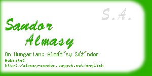 sandor almasy business card